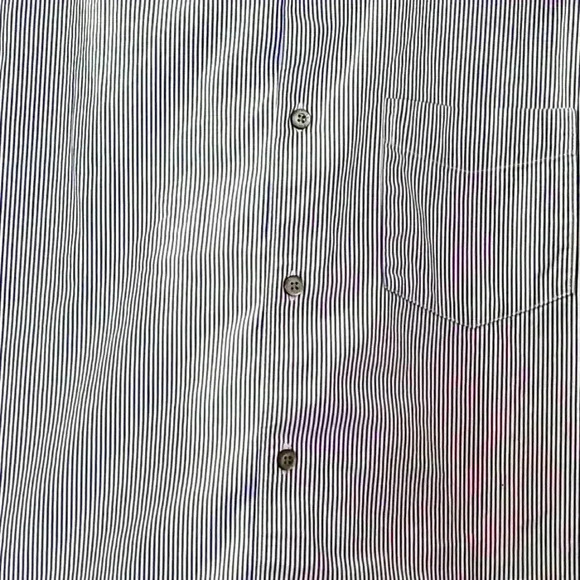 American Eagle slim fit preppy blue white striped casual button down shirt - Picture 2 of 4